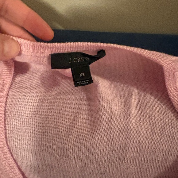 J. Crew Light Pink V-Neck Bow Sweater - Picture 4 of 7